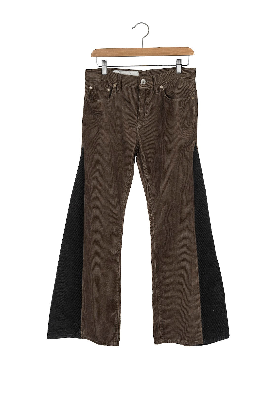 Pantalon Corderoy Verde Inserto Negro T38
