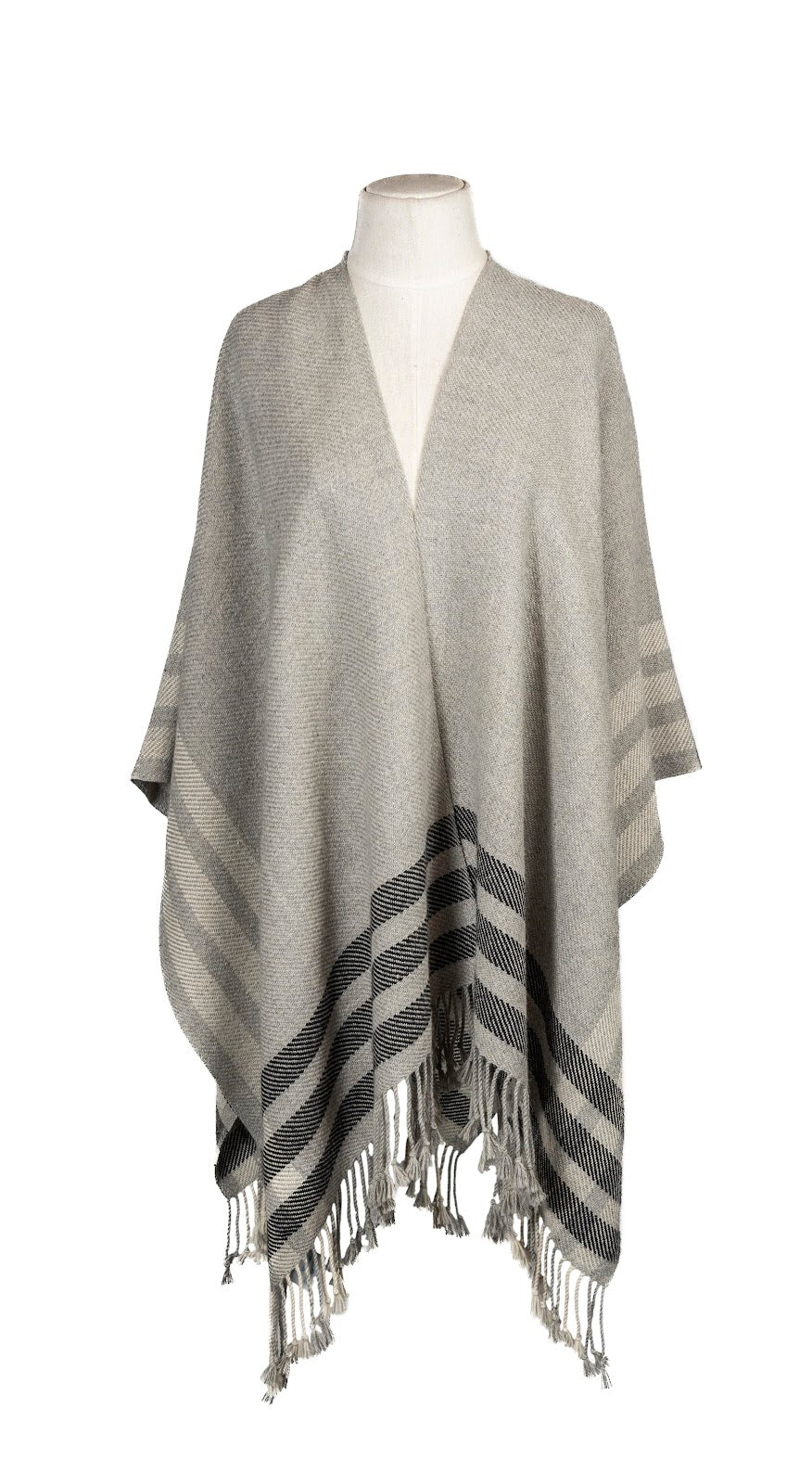Ruana Luna Gris Claro Baby Alpaca