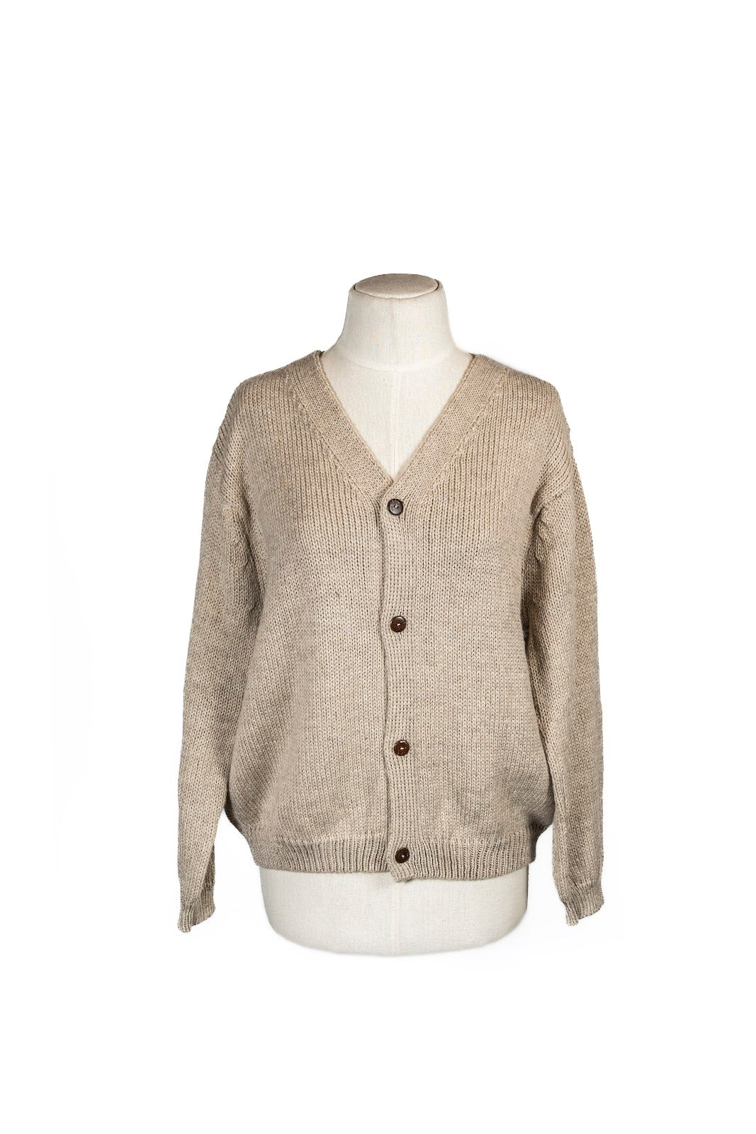 Cardigan Llama Sand/Verde/Dusty Rose M