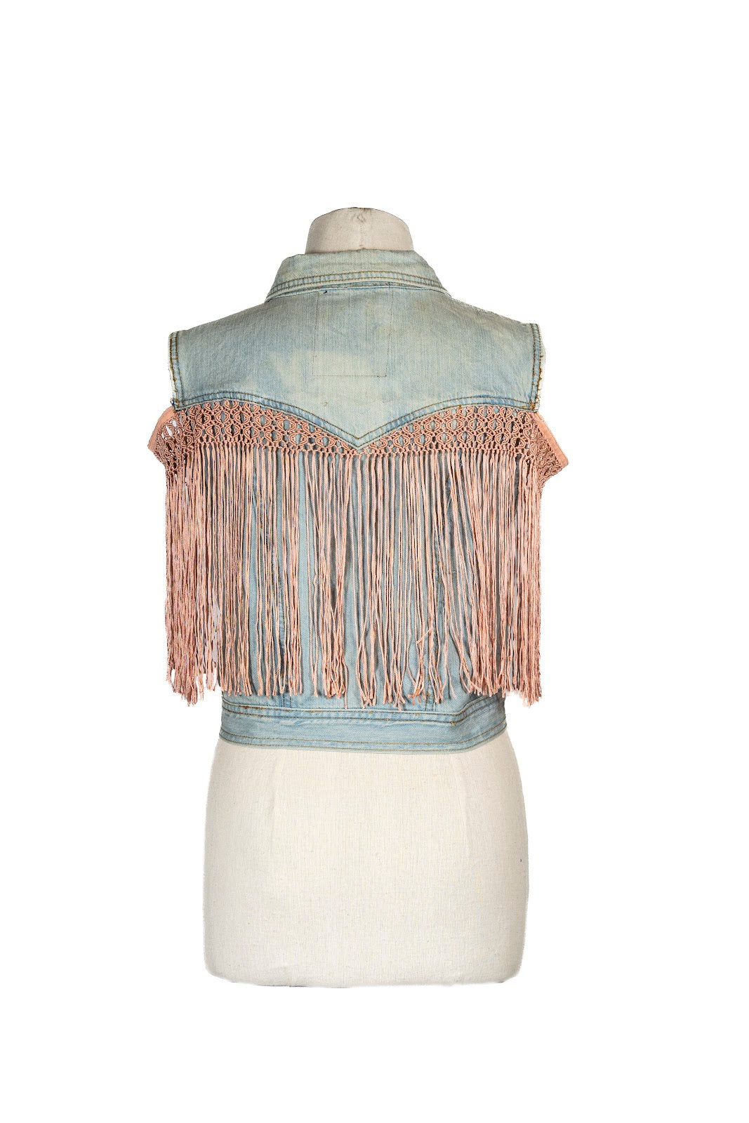 Chaleco Jean C/Flecos Rosado