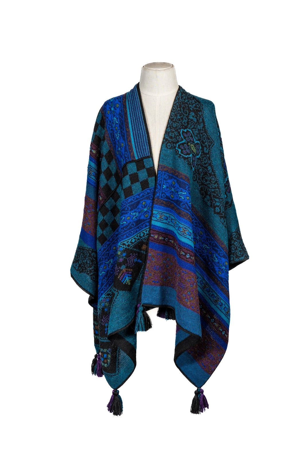 Ruana Tonos Azules C/Diseños M