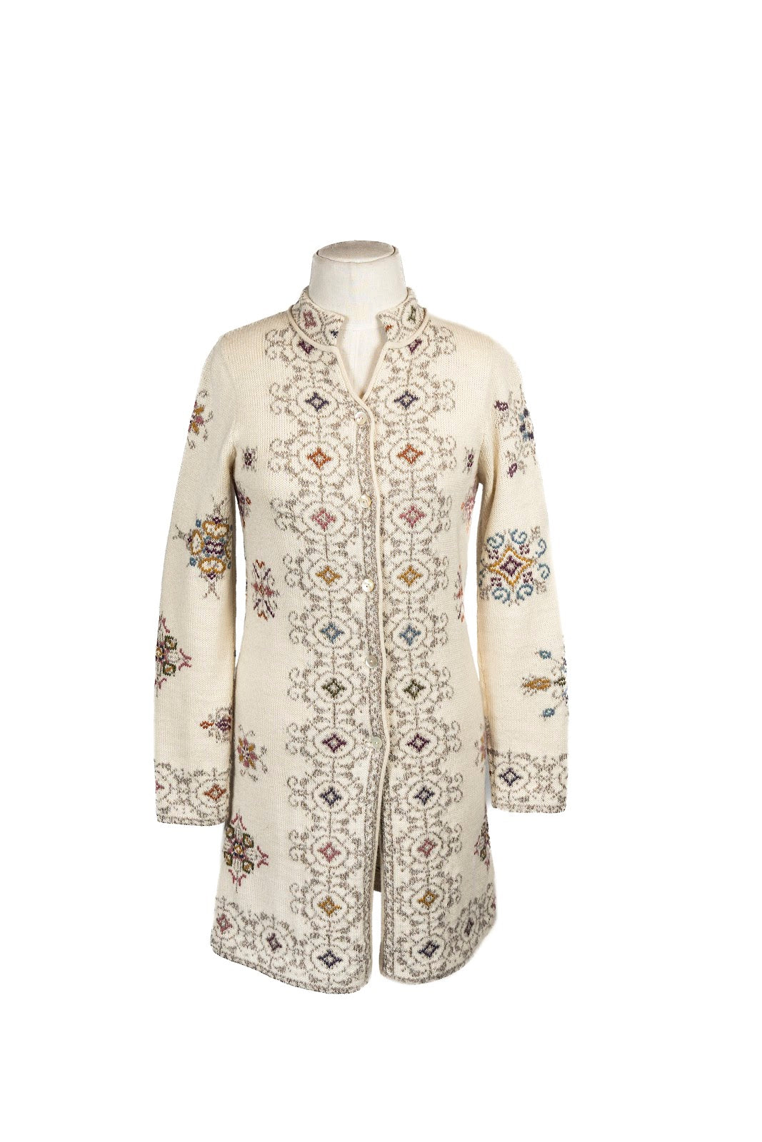 Saco Largo Crudo Botones XS a XL