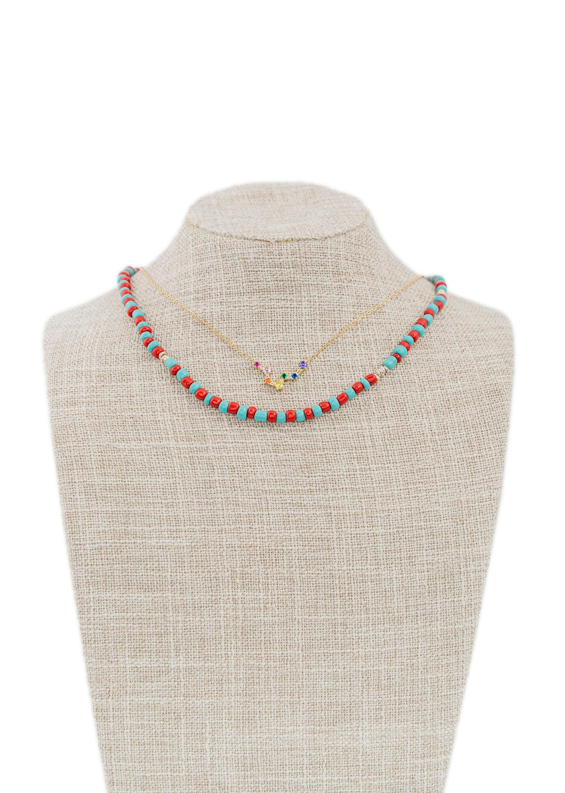 Collar C/Mostacillas C/Bead y Broche Ag