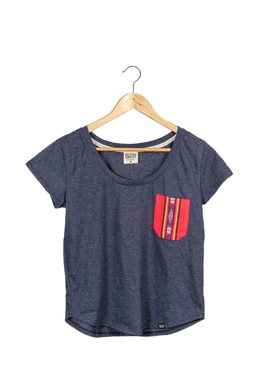Polera Bolsillo Aguayo Mujer S-M-L-XL
