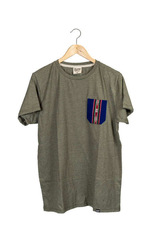 Polera Bolsillo Aguayo Hombre S-M-L-XL