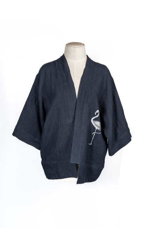 Kimono Serigrafiado Lino C/Cinta Ecologica