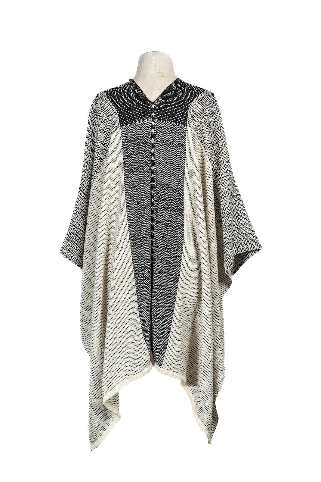 Ruana Meisho Blanco/Negro/Verde/Morado Baby Alpaca