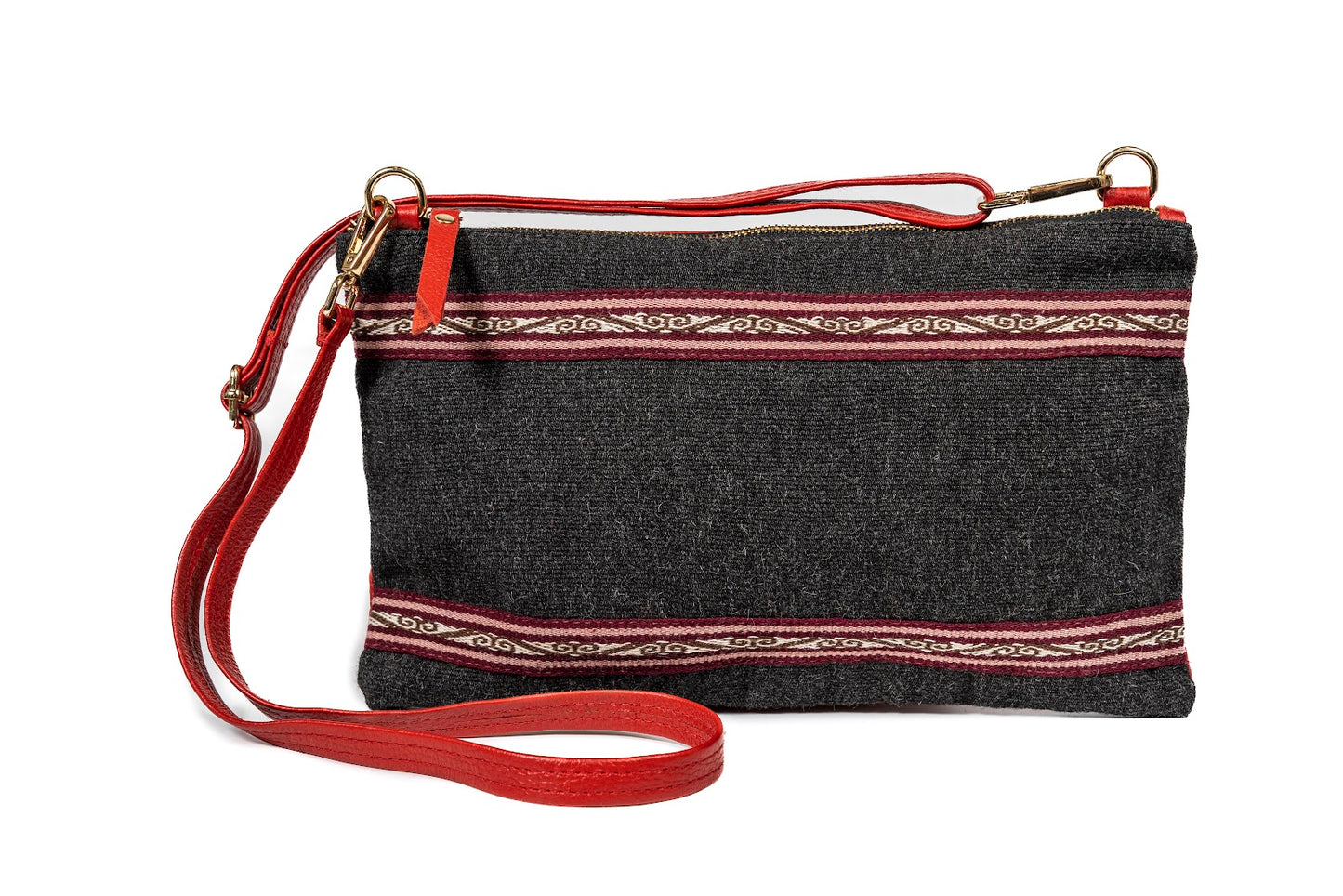 Bandolera Cuero C/Aguayo Natural