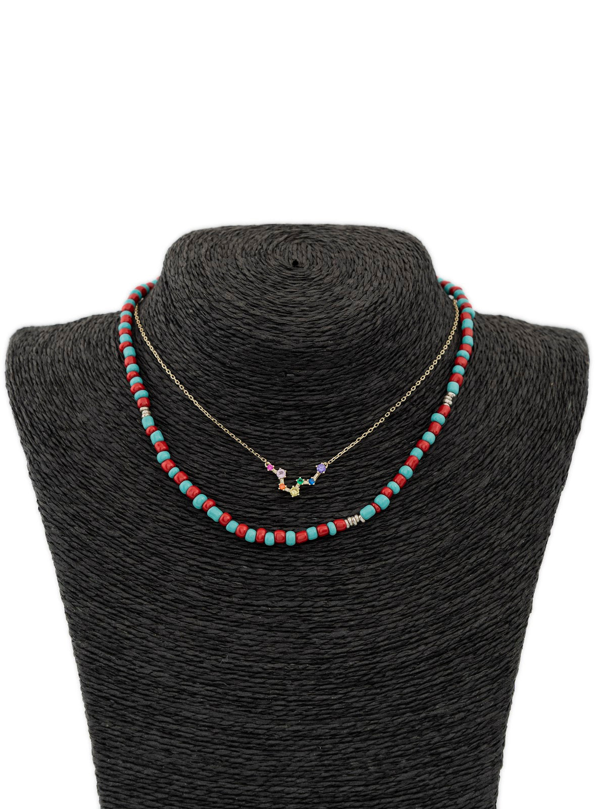 Collar C/Mostacillas C/Bead y Broche Ag