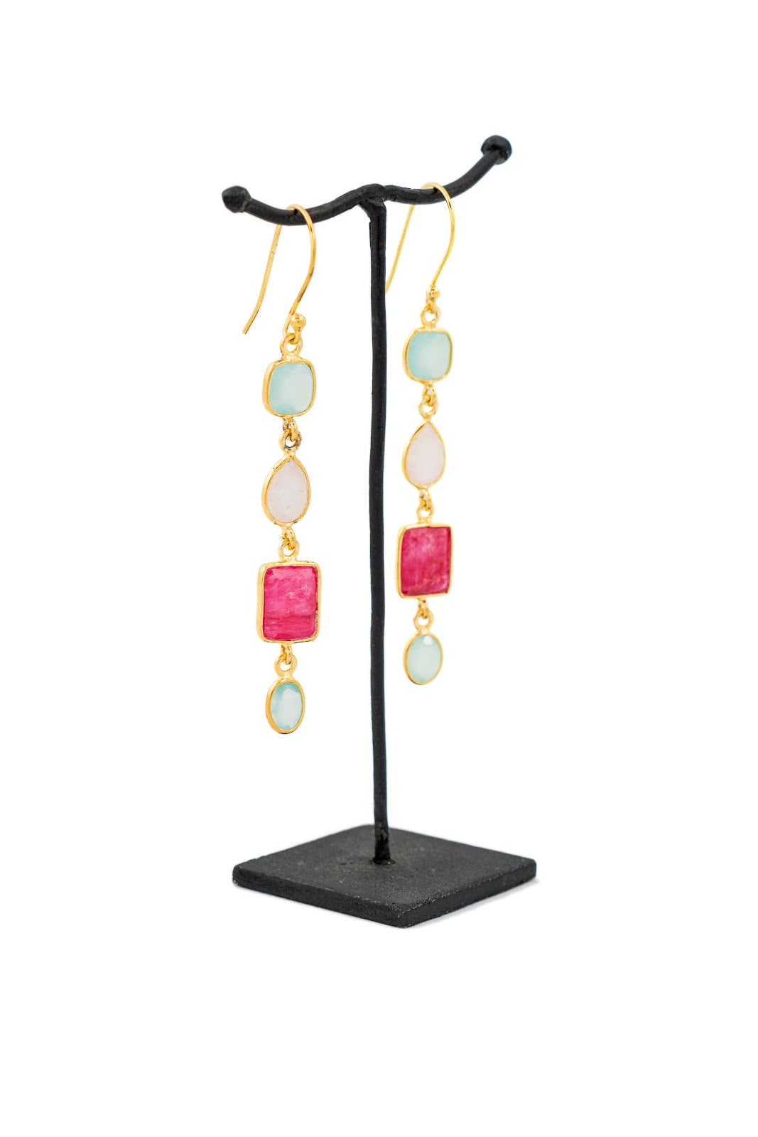 Arete Ag Largo C/Cuarzo Rosado Dwarka
