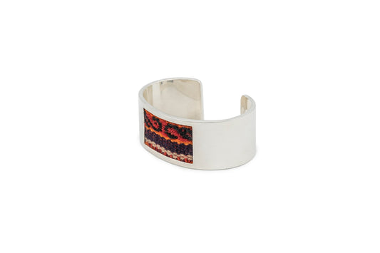 Pulsera Ag de 26 cms. C/Cuero Caiman en Medio